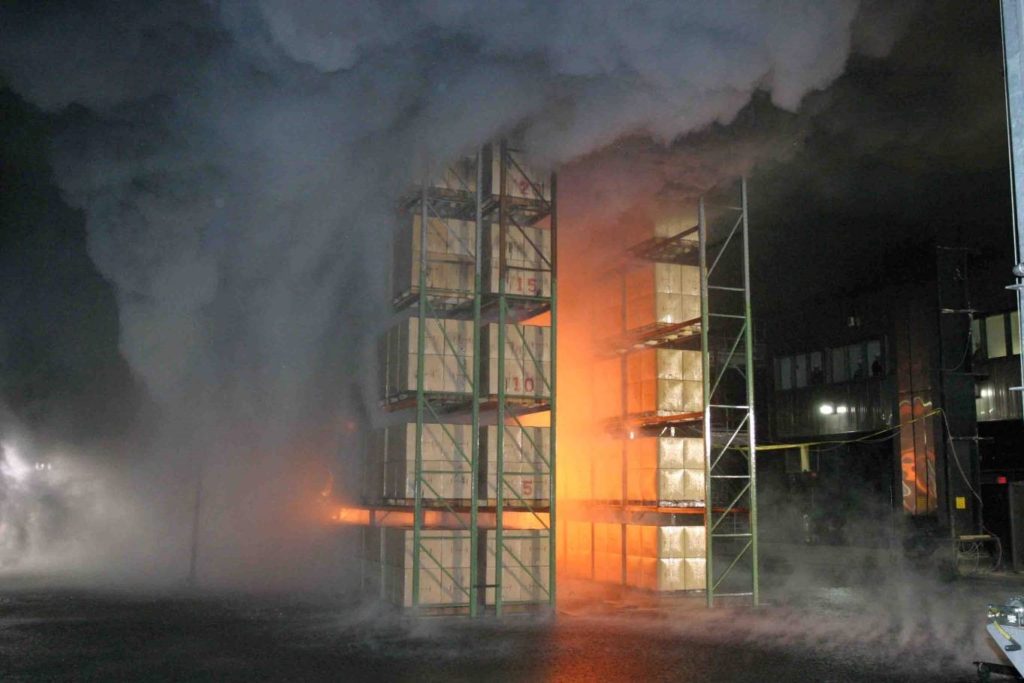 Figure 1. Fire test of DRR. Courtesy of FM Global.