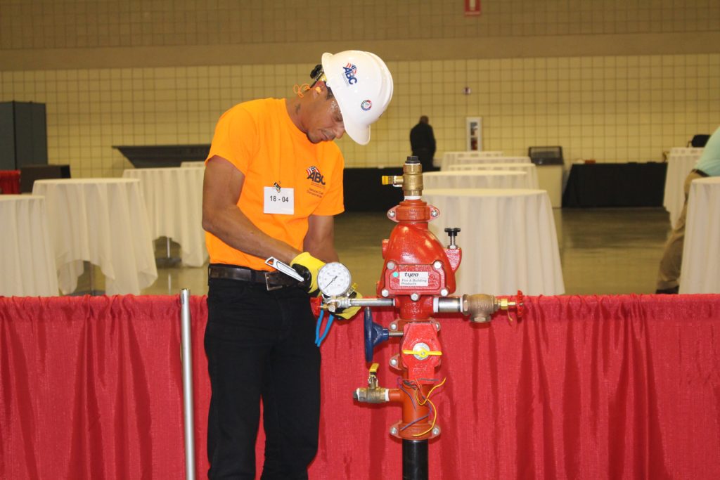 Devon Greene, employed by AFSA member Space Coast Fire & Safety, Inc., Merritt Island, Florida, was a Fire Sprinkler finalist at NCC.