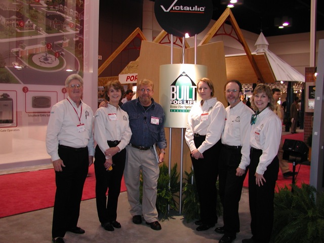 Exhibiting at the 1996 International Builders’ Show, from left to right: Jim Dalton, Janet Knowles, Ron Hazelton, Peg Paul, Steve Muncy, and Julie Reynolds.