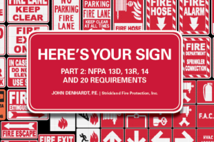Here’s Your Sign, Part 2: NFPA 13D, 13R, 14 and 20 Requirements
